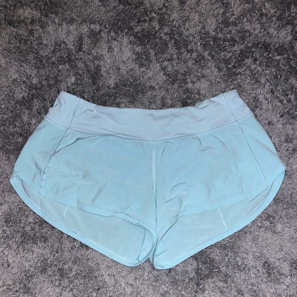 Blue lululemon speed up shorts 2.5”